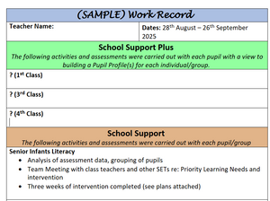 Sample Work Record for Cuntas - FREE Digital Download